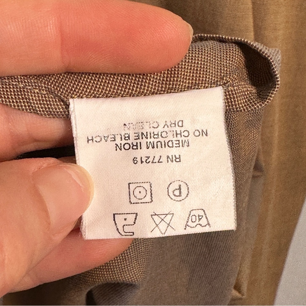 Principe Italian Cotton Dress Shirt Extra Fine Single Needle Camel Neutral XL - Picture 6 of 11